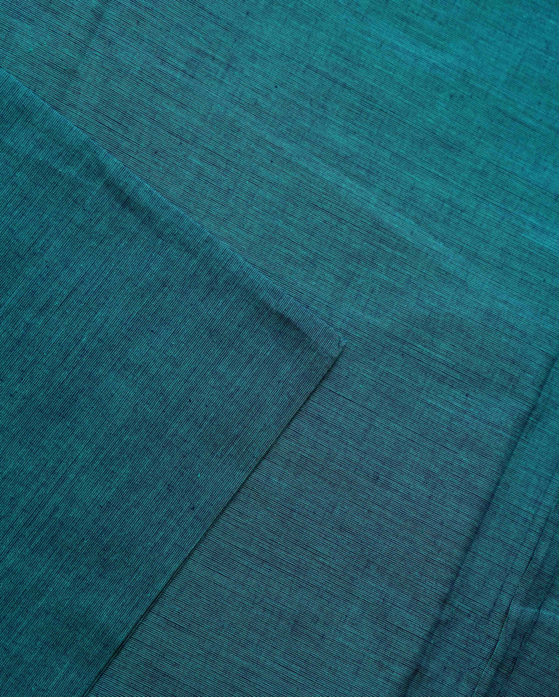 Women's Unstitched Cotton Salwar Suit Material with Woven Border and Contrast Dupatta - Navy Blue