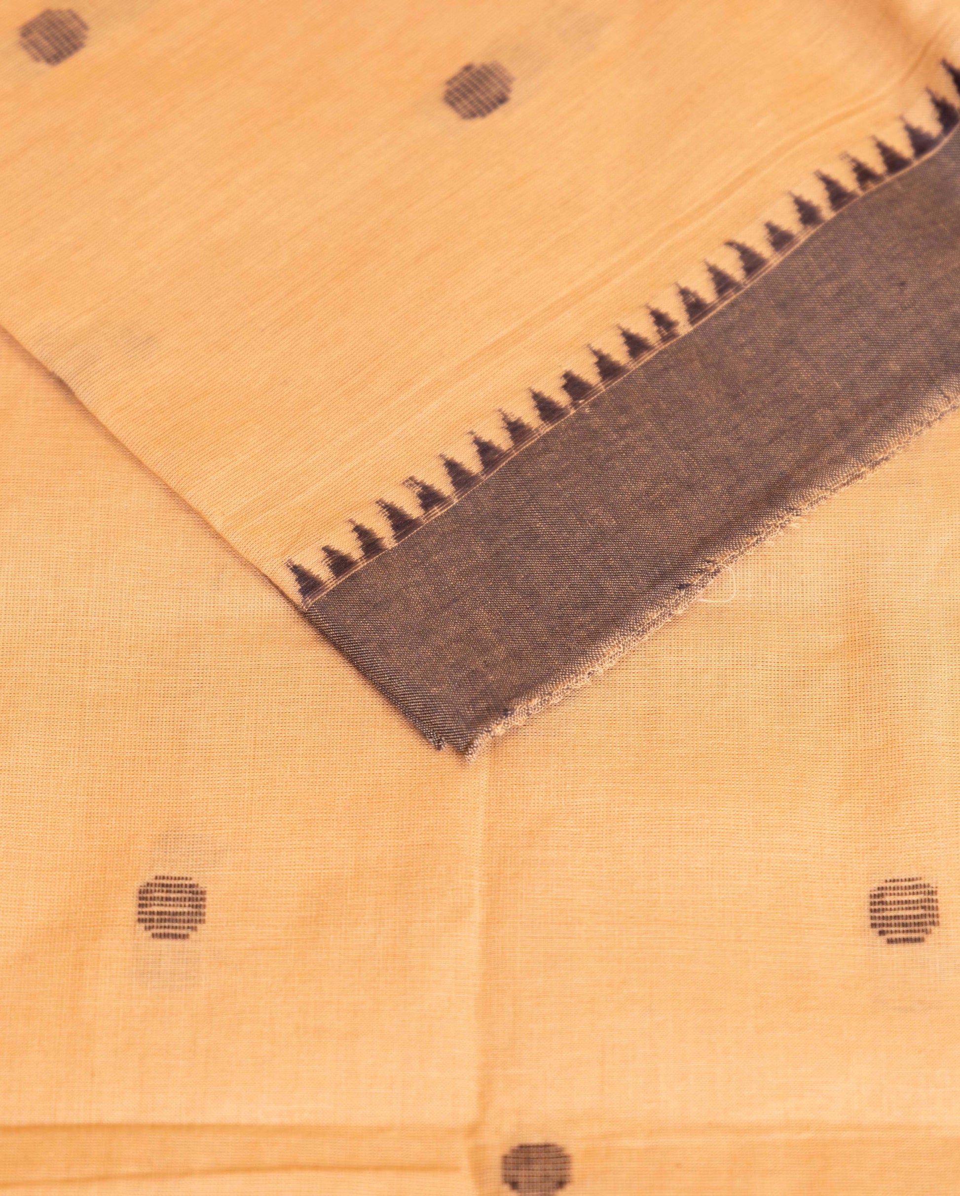 Women's Unstitched Cotton Salwar Suit Material with Woven Border and Dupatta- Sandal