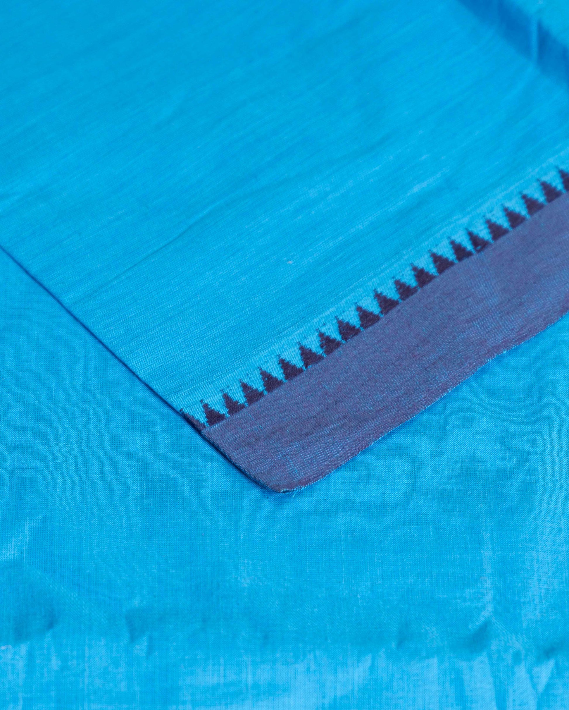 Women's Unstitched Salwar Suit Set with Woven Border and Matching Dupatta - Blue