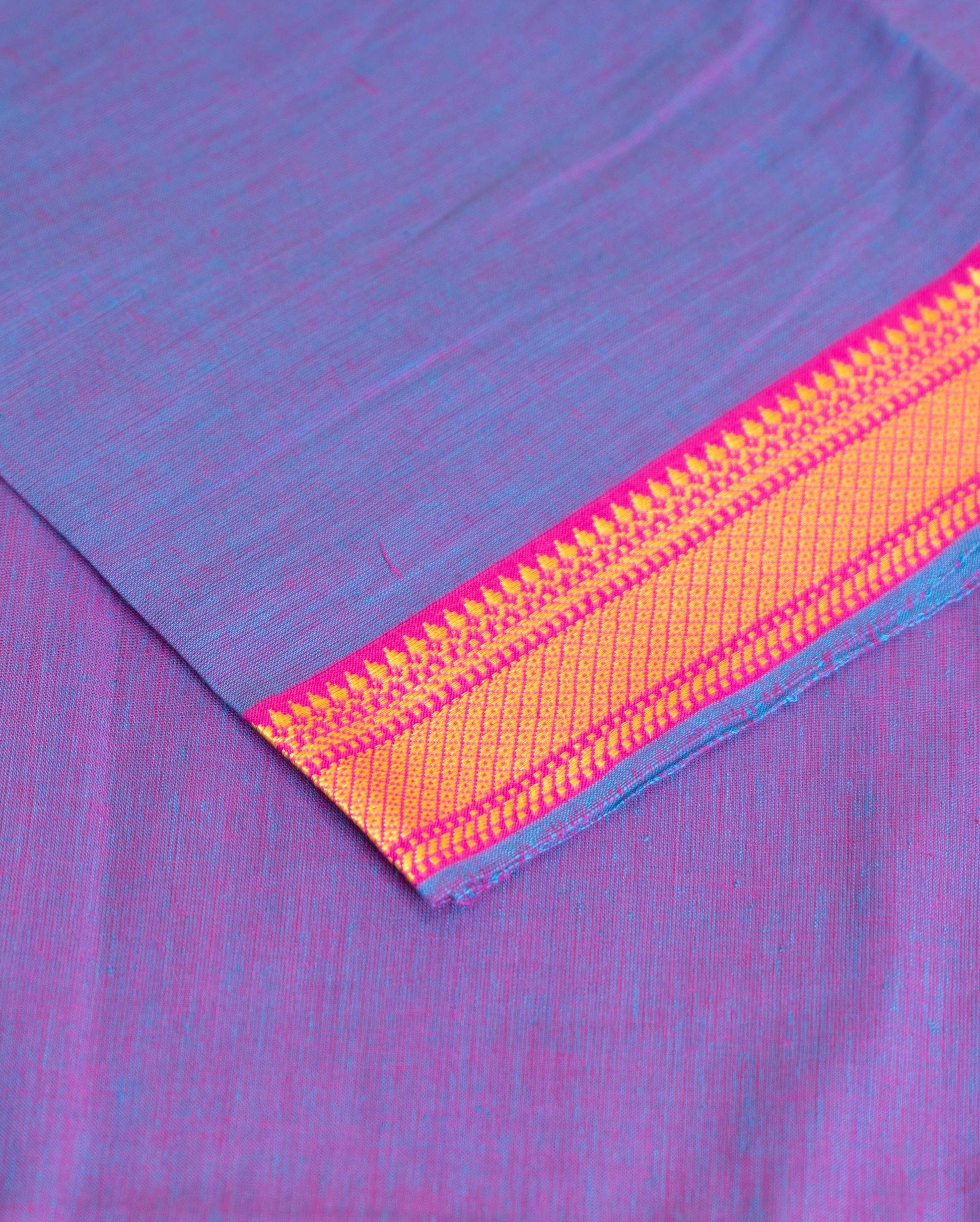 Women's Unstitched Salwar Suit Set with Woven Border and Matching Dupatta - Purple