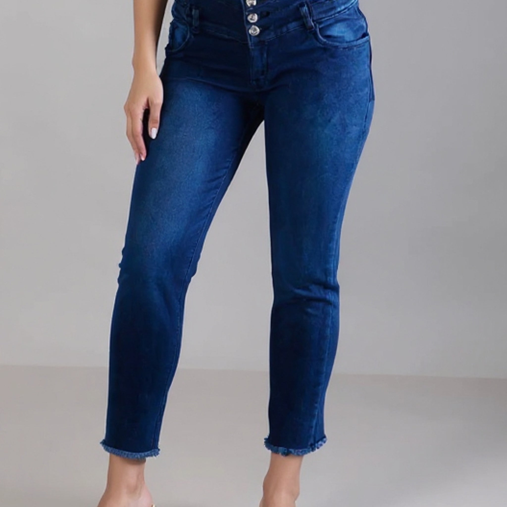 Women's Stretchable High-Waist Denim Jeans - Blue