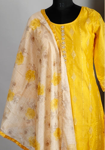 Women Yellow Readymade Salwar