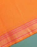 Traditional_Women_Cotton_1_Meter_Blouse_Material_with_Traditional_Woven_Zari_Border_-_Orange-close