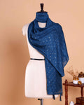 Elegant Women’s Designer Dupatta with Delicate Sequin Butta Embroidery, Teal