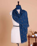 Elegant Women’s Dupatta with All Over Circular Sequin Butta Motifs with Delicate Embroidery & Tassel Border, Teal