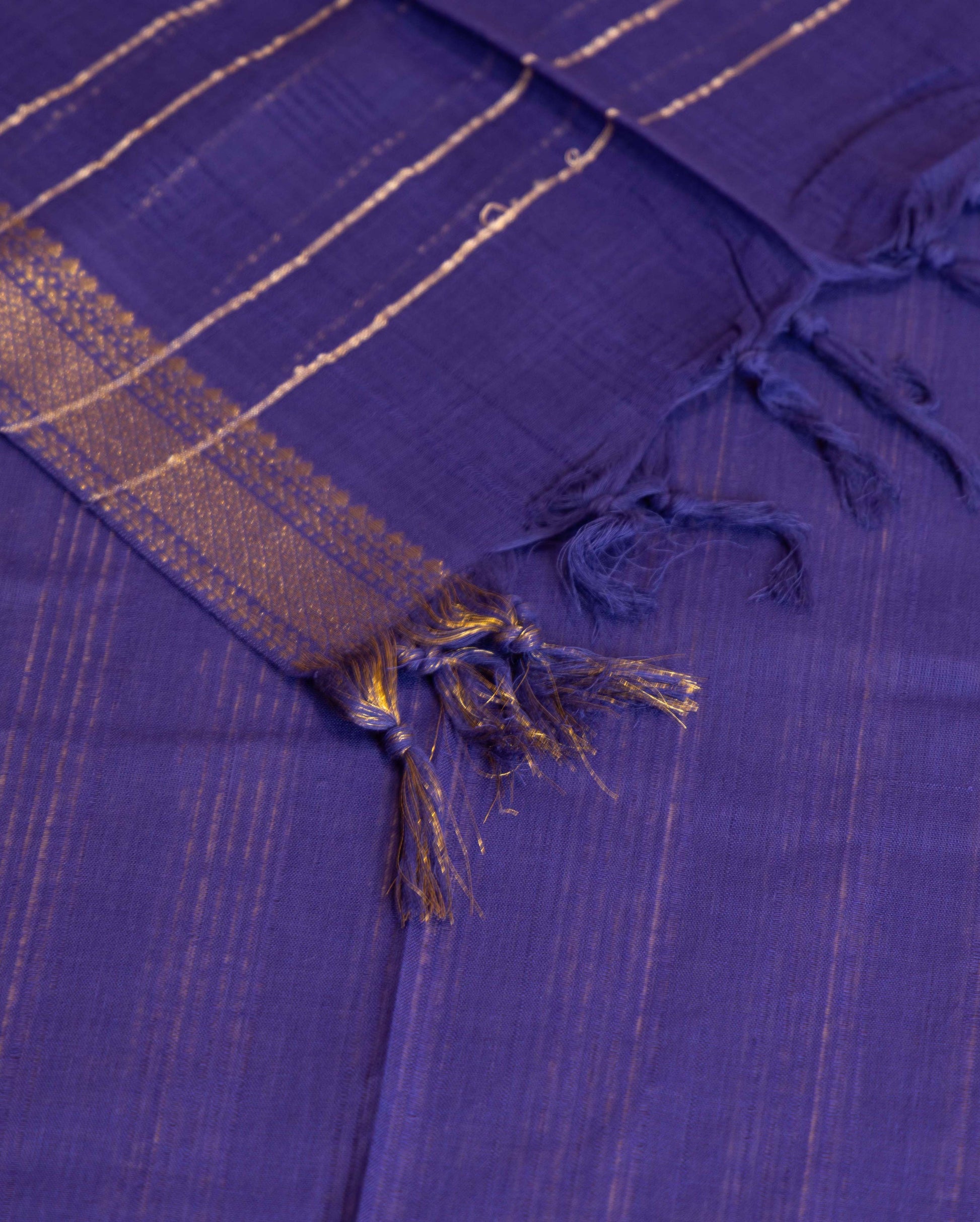 Women's Elegant Handloom Cotton Unstitched Dress Material with Zari Border - Blue