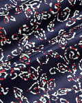 Women's Elegant Printed Women’s Blouse Material with Intricate All Over Pattern - Navy Blue