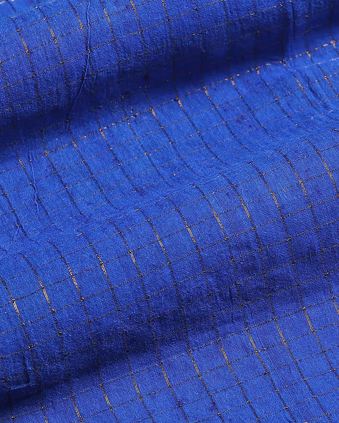 Women's Elegant Sungudi Cotton 1 Meter Blouse Material with Zari Accents - Blue