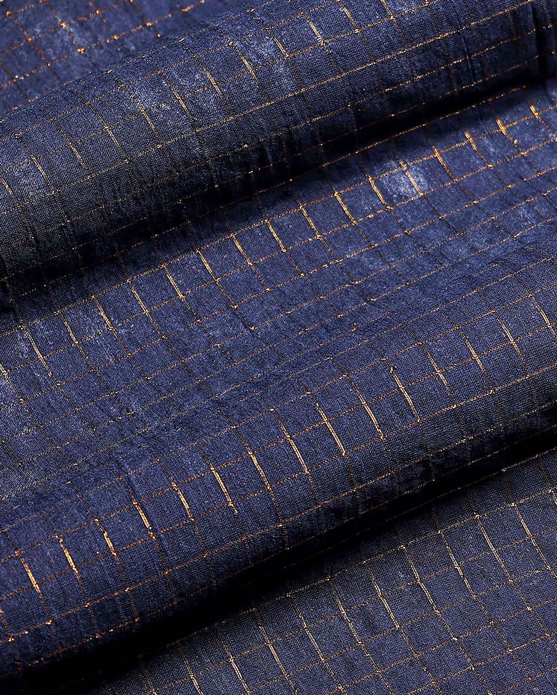 Women's Elegant Sungudi Cotton 1 Meter Blouse Material with Zari Accents - Navy Blue