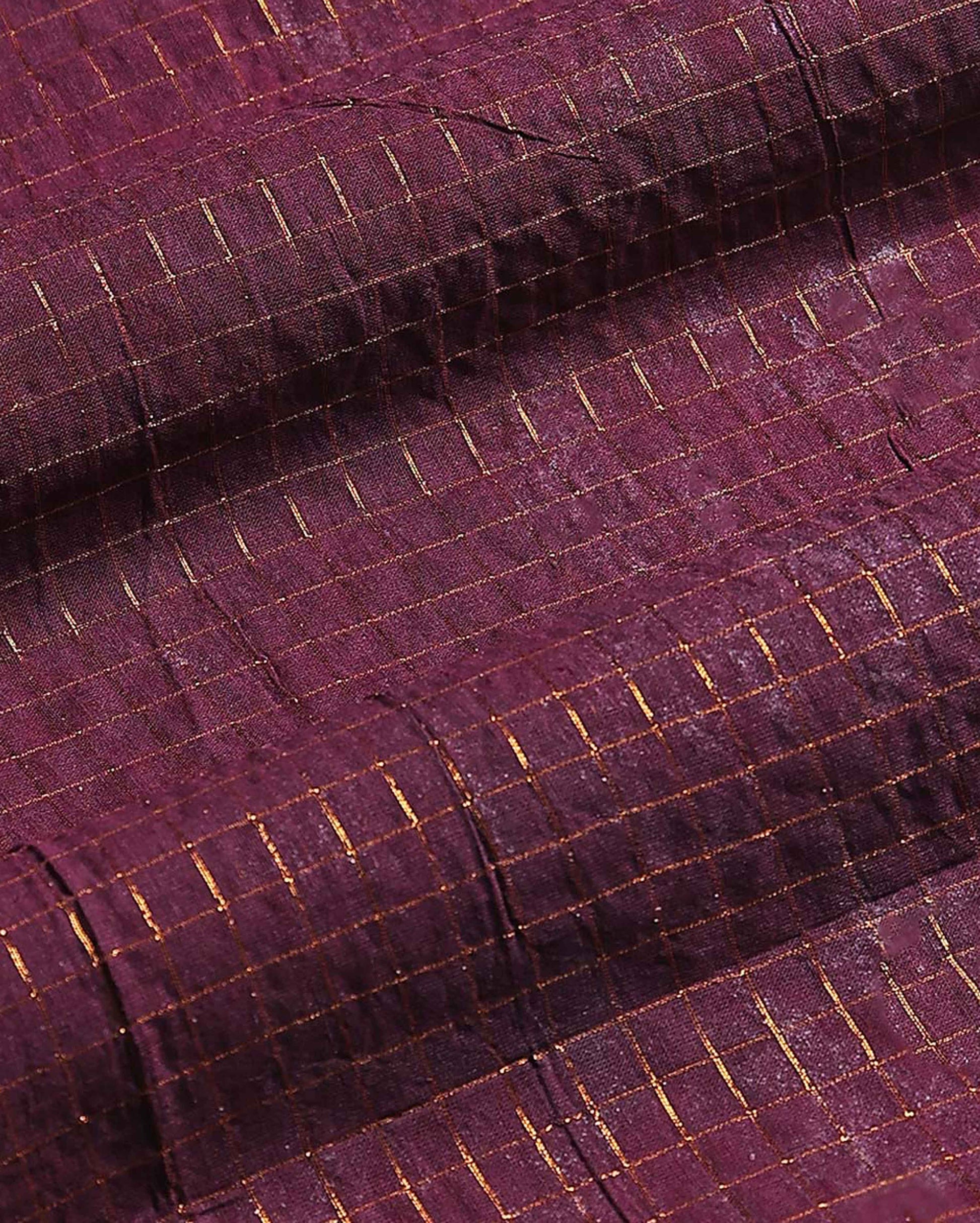 Women's Elegant Sungudi Cotton 1 Meter Blouse Material with Zari Accents - Purple