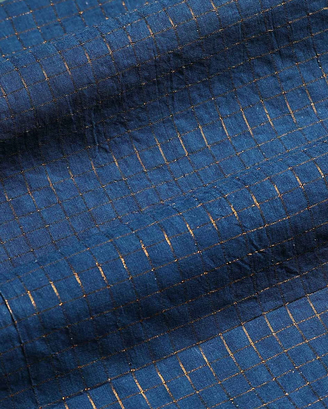 Women's Elegant Sungudi Cotton 1 Meter Blouse Material with Zari Accents - Teal