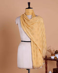Women’s Embroidered Dupatta with All Over Circular Sequin Butta Motif Design - Sandal