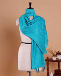 Elegant Women’s Designer Dupatta with Delicate Sequin Butta Embroidery, Blue