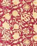Women's Ethnic Hand Blocked Floral Motif Blouse Material - Maroon