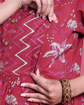 Women’s Floral Printed Maternity Feeding Kurta with Round Neck Front Button Placket & 3/4th Sleeves 