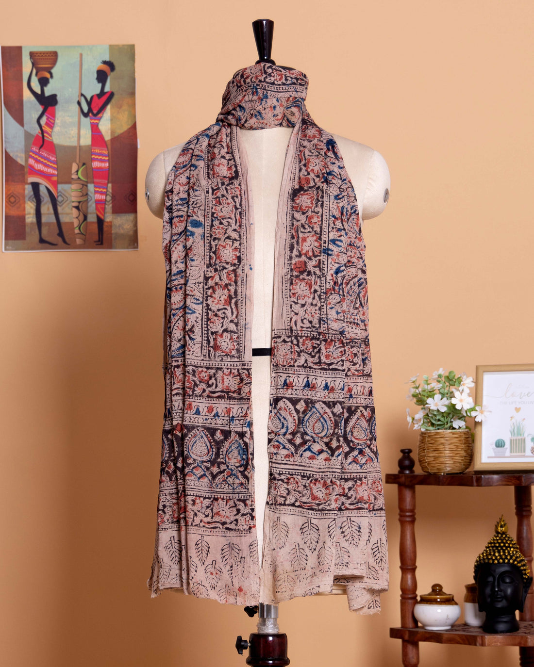 Women's Floral and Paisley Patterned Dupatta with Intricate Borders - Multi