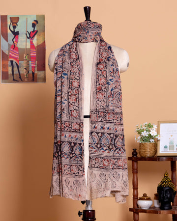 Women's Floral and Paisley Patterned Dupatta with Intricate Borders - Multi