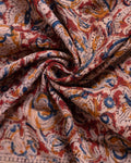 Women's Hand Block Kalamkari Printed and Floral Motif Cotton Dupatta - Multi