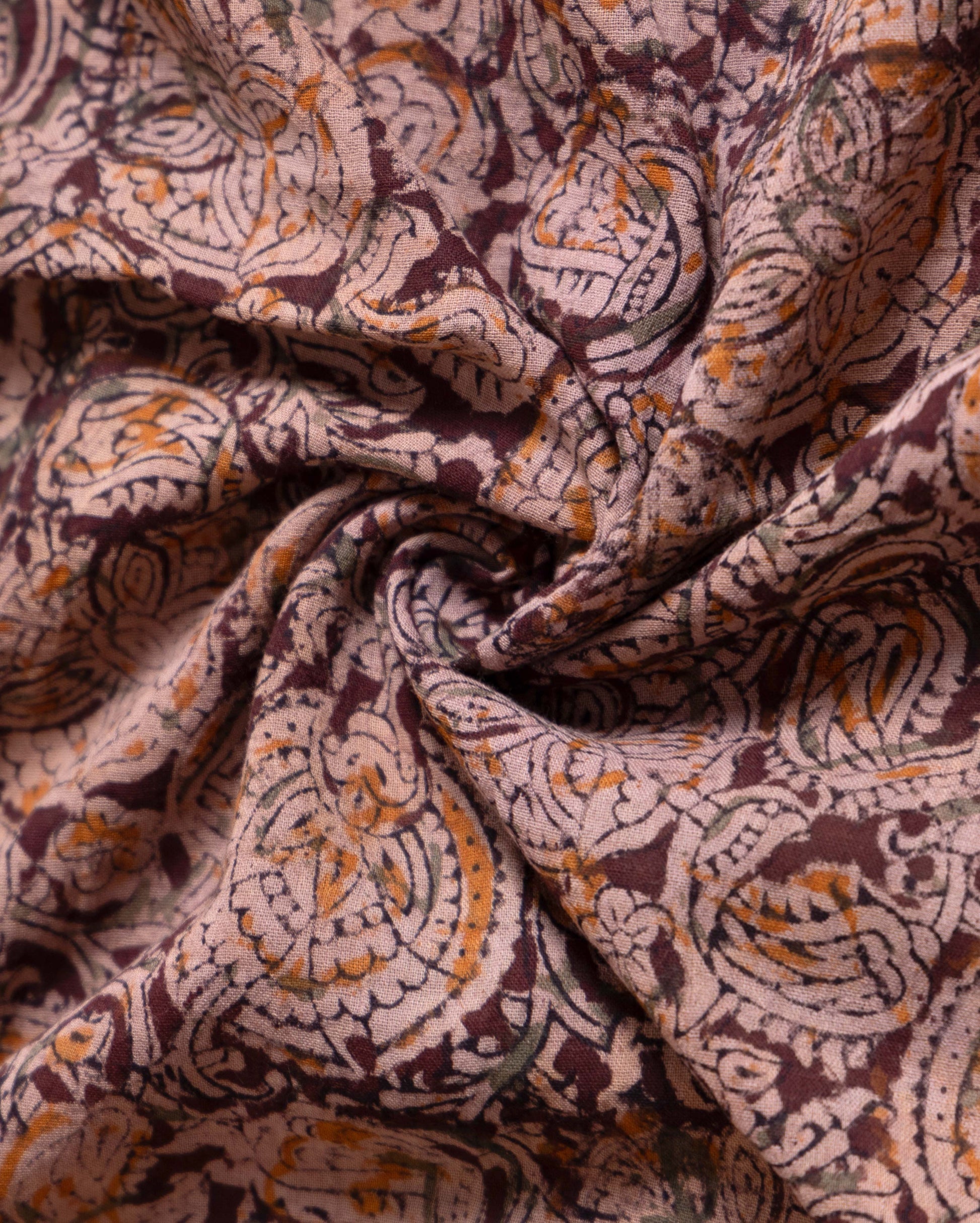  Women's Hand Block Printed Floral and Paisley Cotton Dupatta - Multi 