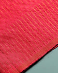 Women's Handloom Sungudi Cotton 1 Meter Blouse Material with Zari Accents - Red
