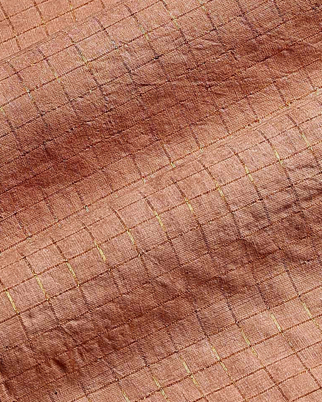 Women's Handloom Sungudi Cotton 1 Meter Blouse Material with Zari Accents - Sandal