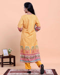 Elegant Women's Printed Straight Salwar Suit Set with Dupatta - Yellow