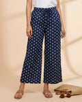 Women_s_Printed_Wide-Leg_Palazzo_Pant_with_Elasticated_Waistband_-Navy_Blue_-front