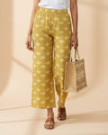 Women's Printed Wide-Leg Palazzo Pant with Elasticated Waistband - Sandal