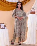 Traditional Block Print Design Women's Readymade Salwar Set with Elegant Patterns and Comfortable Fit - Multi