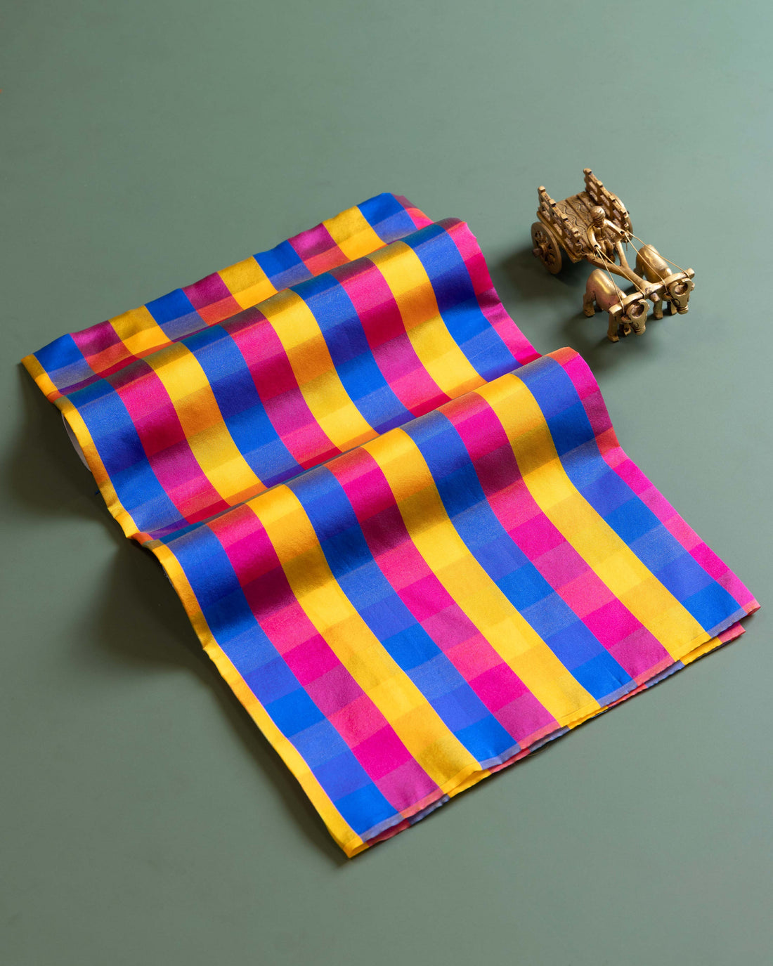 Women's Traditional Checked Blouse Material with Soft Finish - Multi