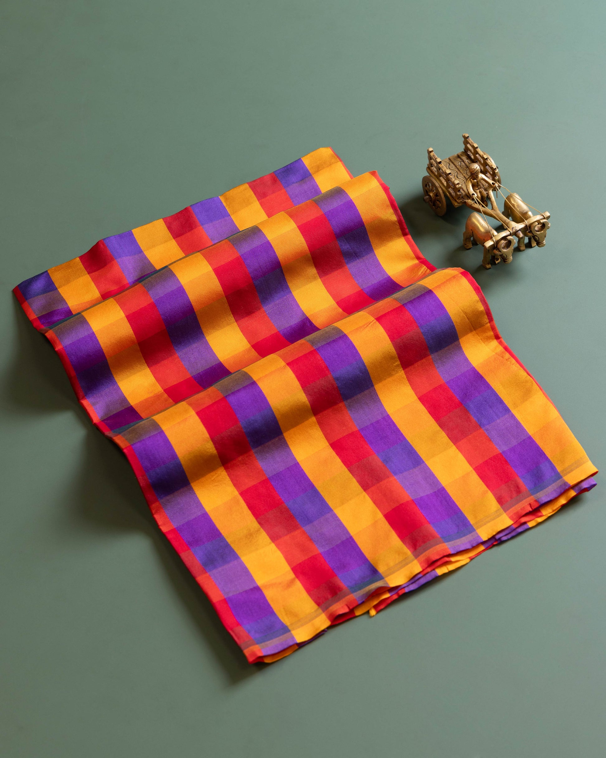 Women's Traditional Checked Blouse Material with Soft Finish - Multi 