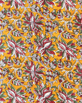 Women's Traditional Floral Motif Cotton Blouse Material - Yellow