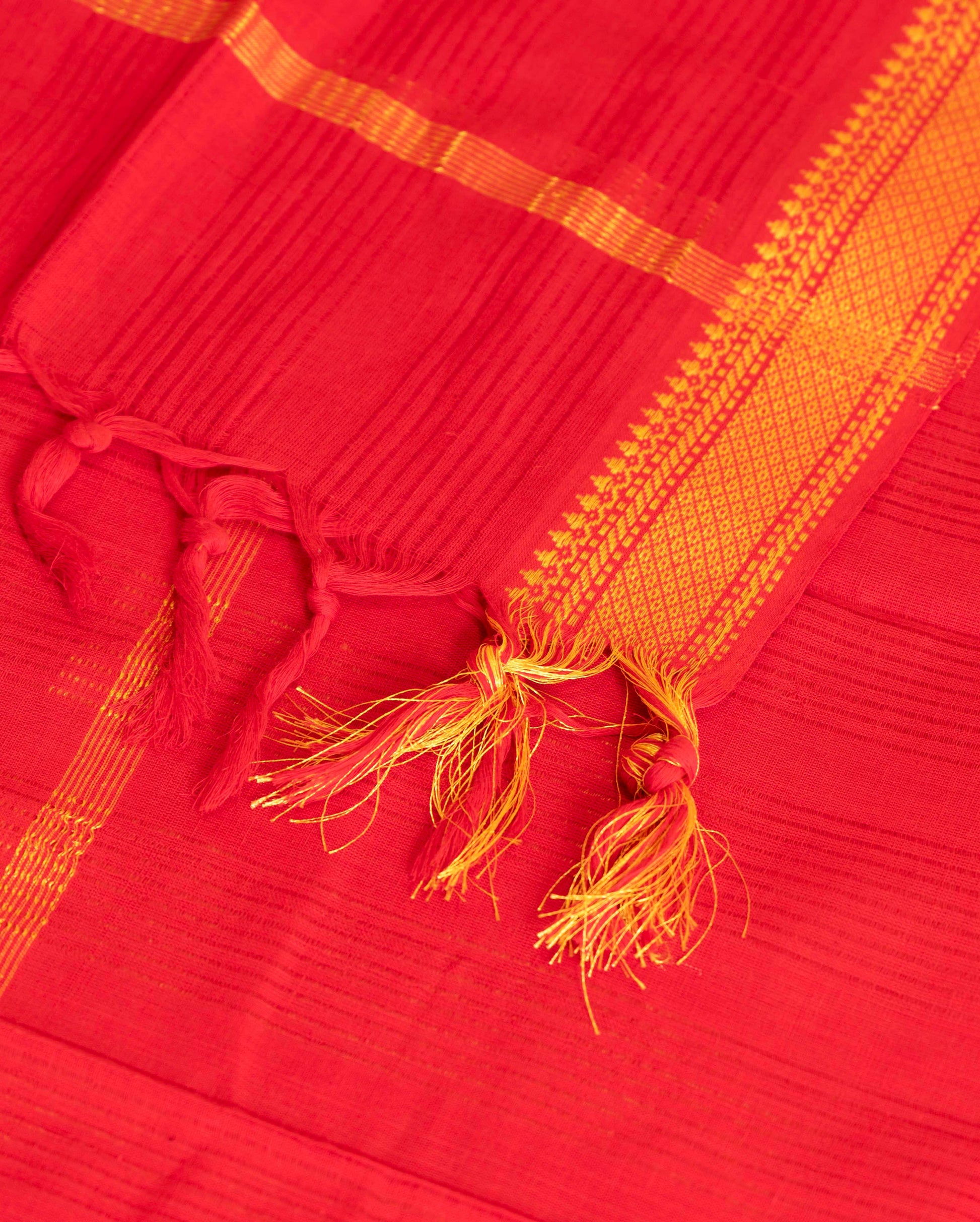 Women's Traditional Handwoven Cotton Salwar Suit Material with Intricate Zari Border and  Dupatta  - Orange