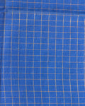 Women's Traditional Woven Checks Blouse Material - Blue