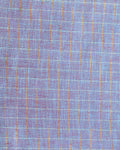 Women's Traditional Woven Checks Blouse Material - Light Blue