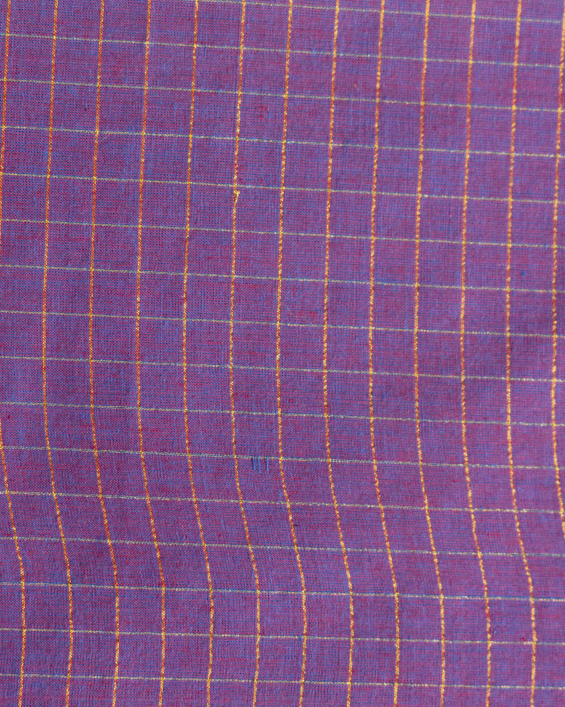 Women's Traditional Woven Checks Blouse Material - Purple