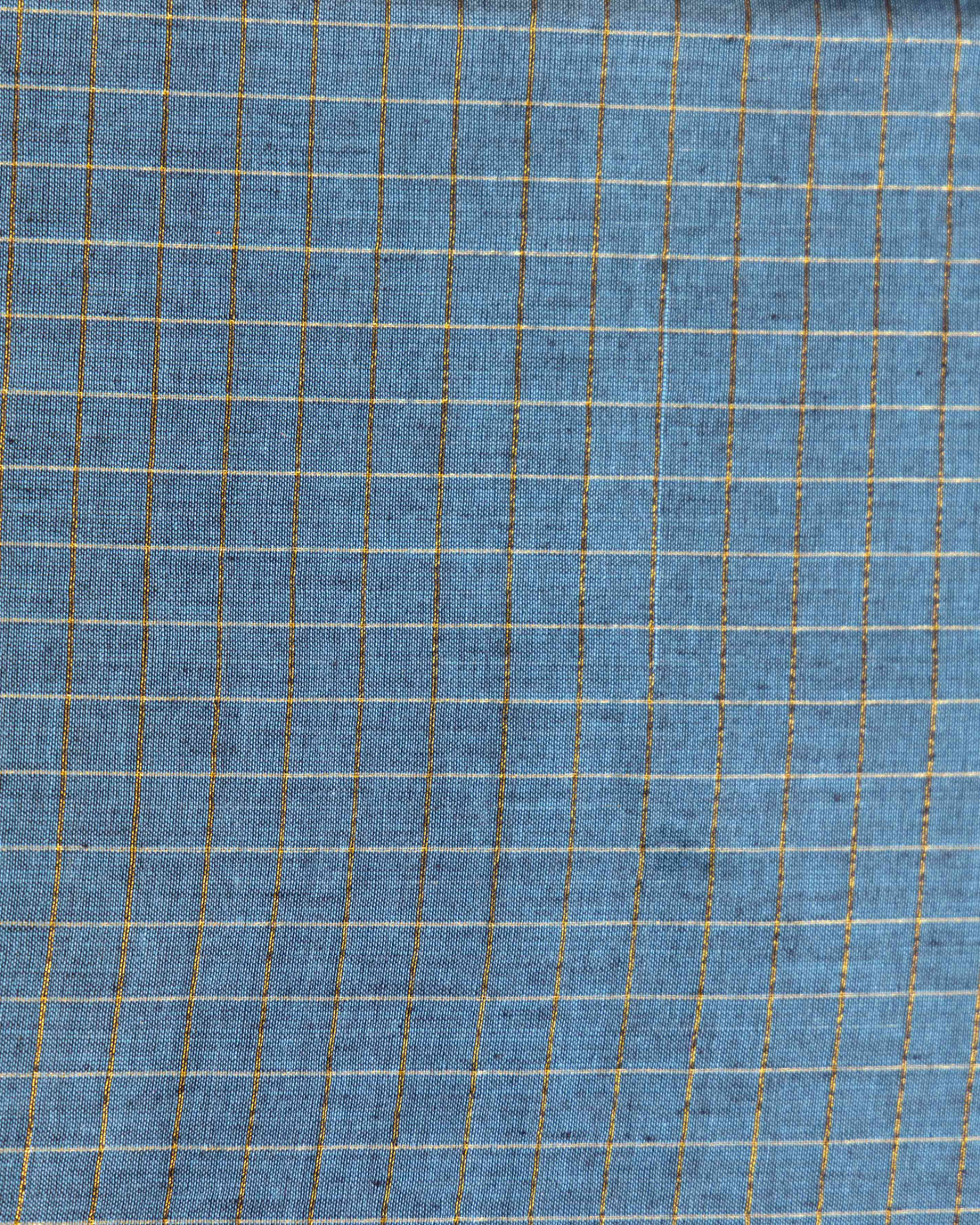 Women's Traditional Woven Checks Blouse Material - Teal