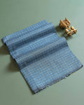 Women's Traditional Woven Checks Blouse Material - Teal