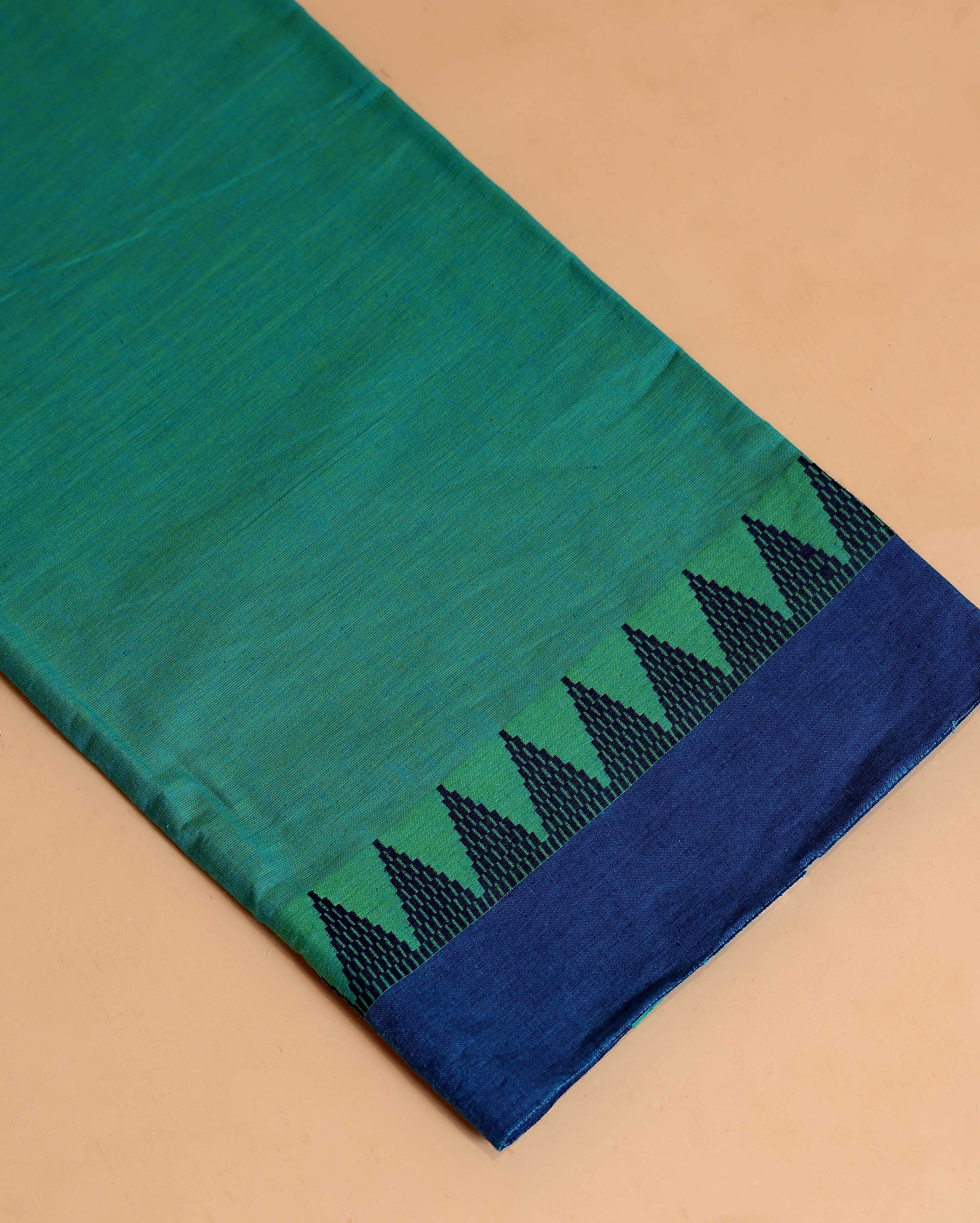 Women's Unstitched Salwar Suit Material with Woven Body Design and Contrast Dupatta - Green