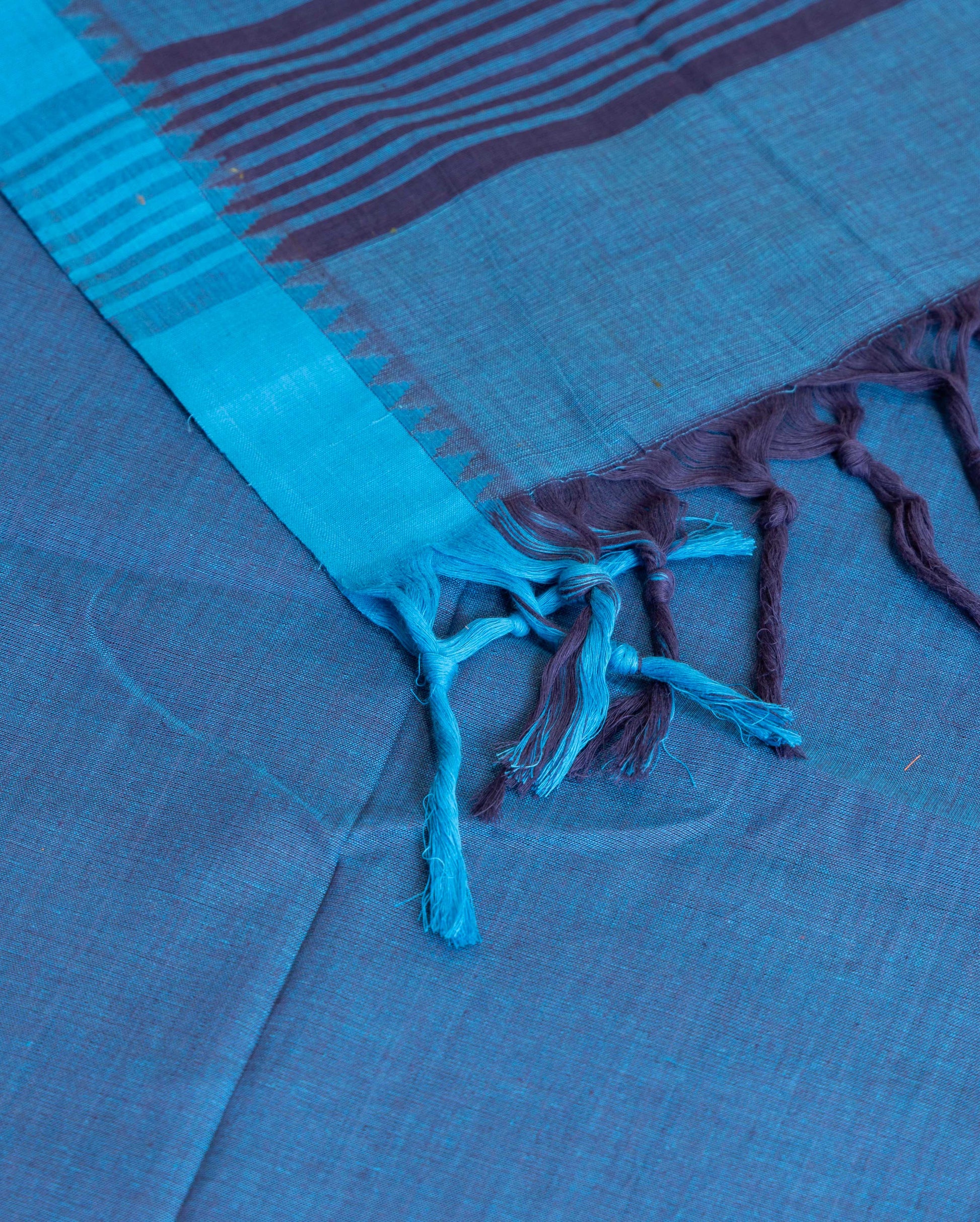 Women's Unstitched Salwar Suit Set with Woven Border and Matching Dupatta - Blue