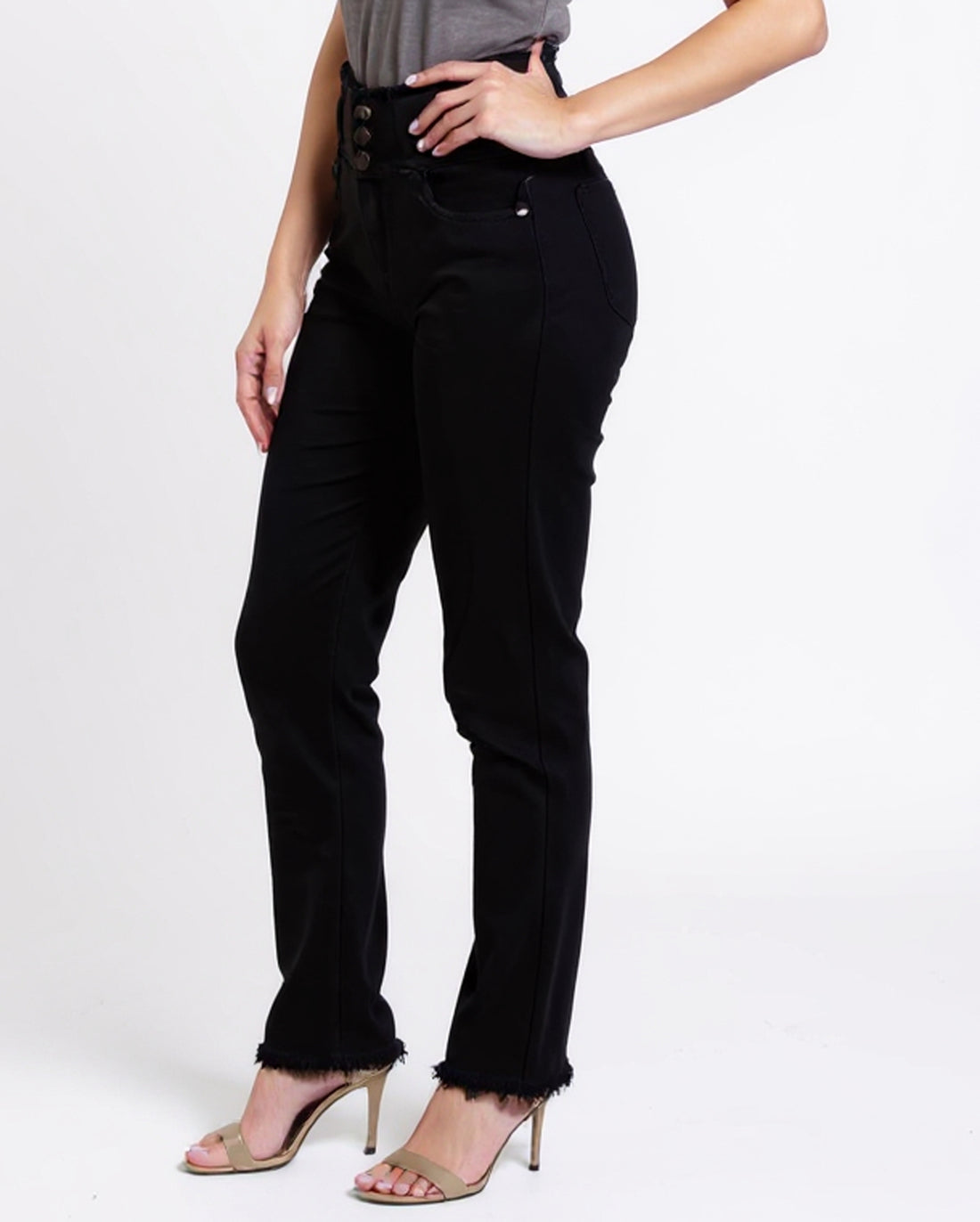 Women's High-Waist Slim Fit Jeans - Black