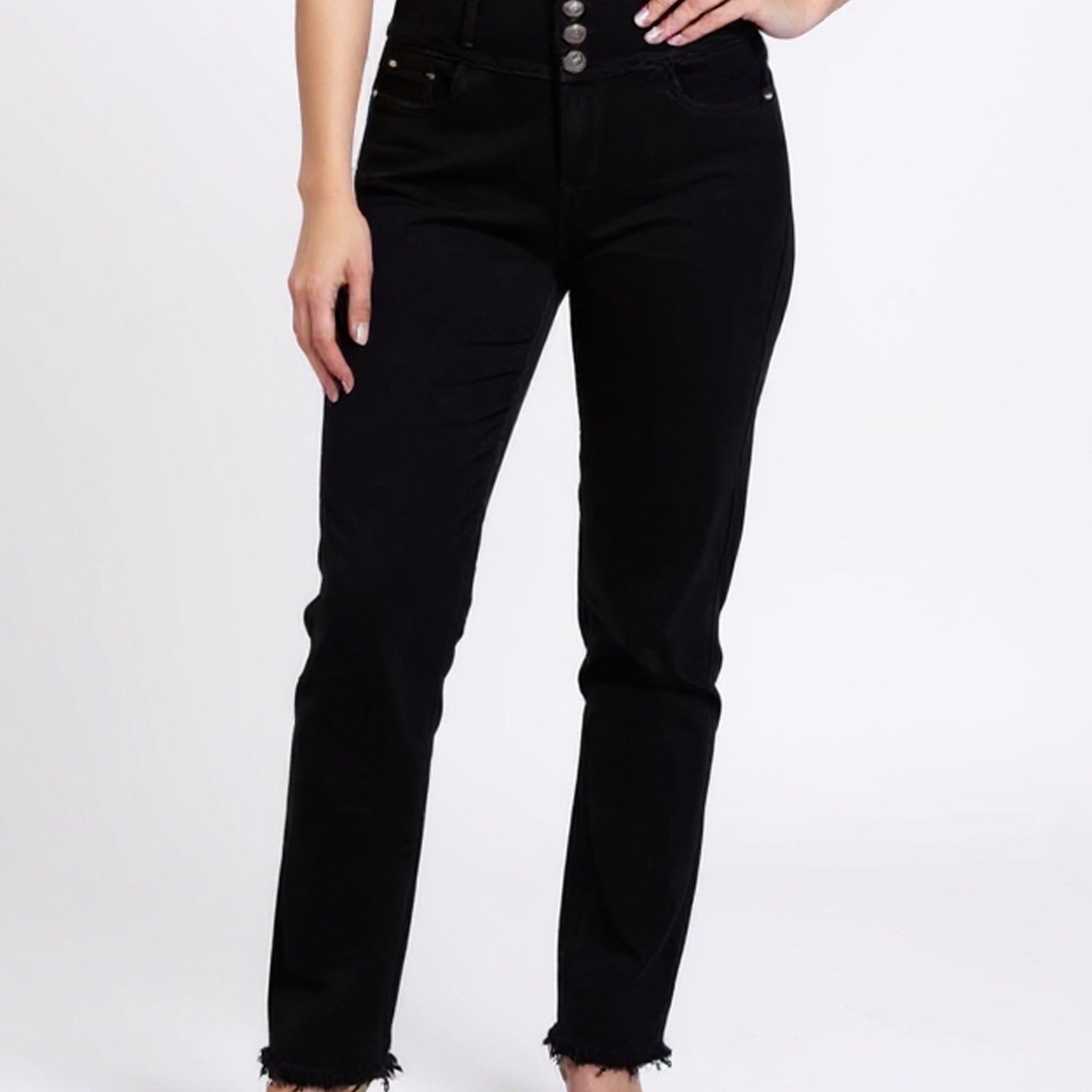 Women's High-Waist Slim Fit Jeans - Black