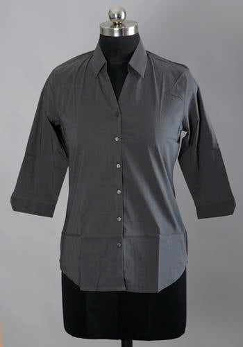 Order Womens Grey Collar Casual Shirt 
