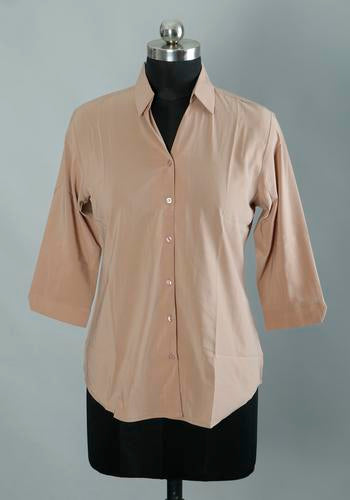 Womens Light Brown Collar Casual Shirt Online Shopping