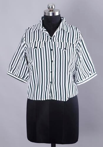 Womens White Collar Short Casual Shirt Online Shopping