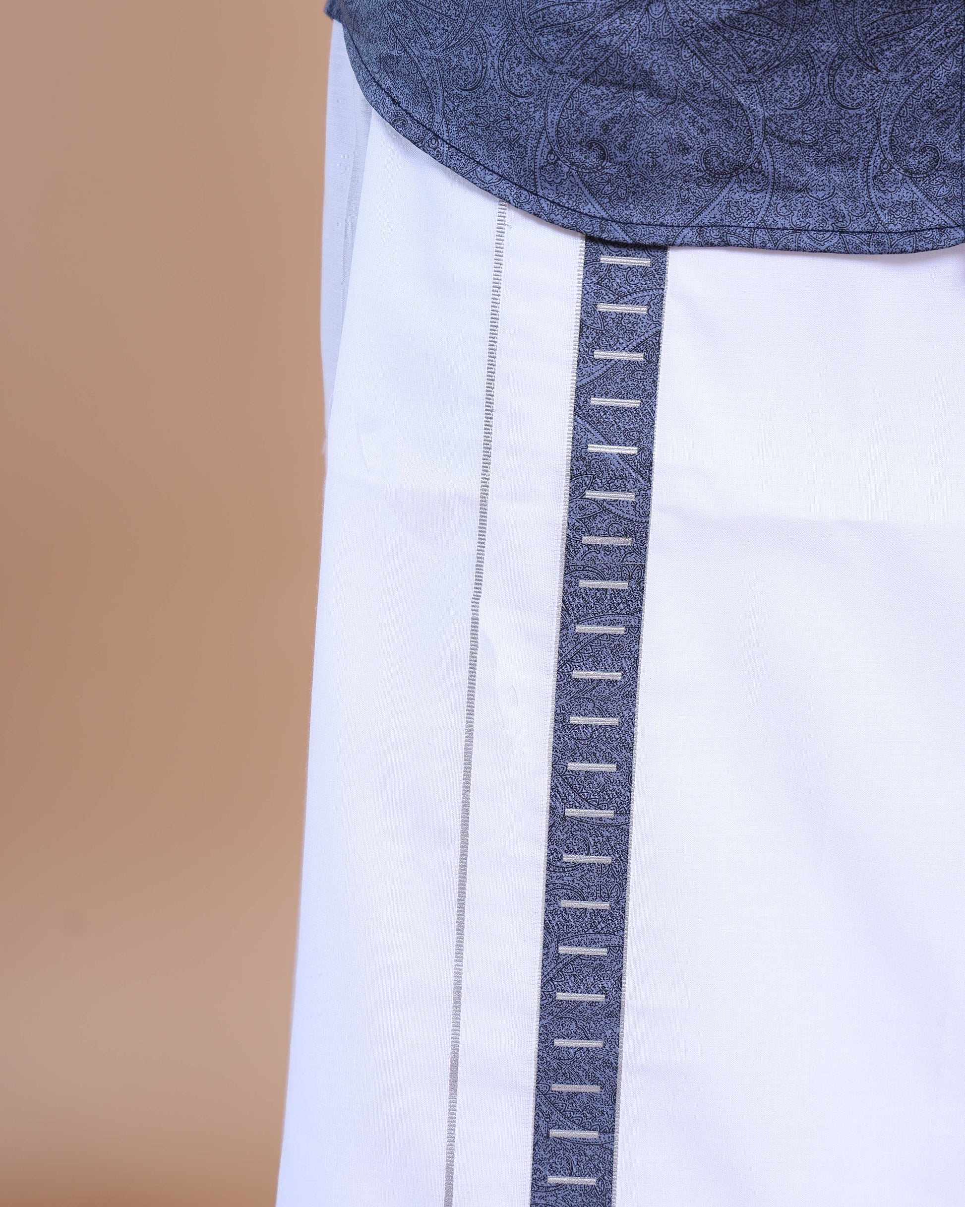 dhoti border-blue