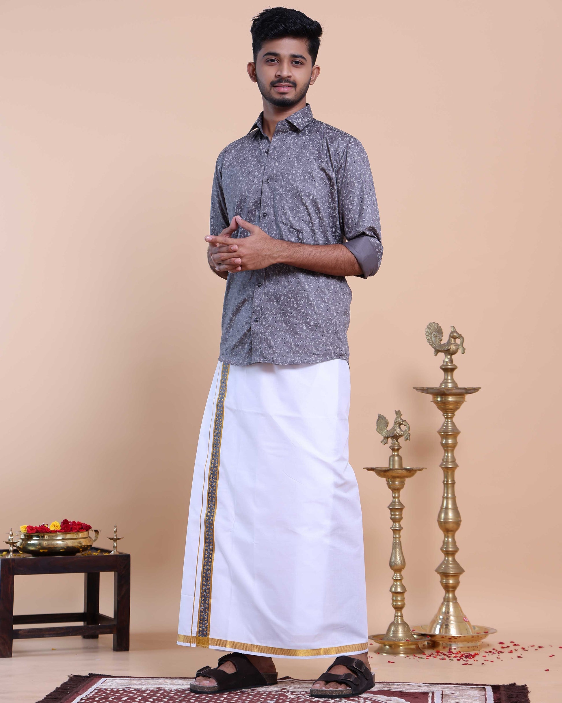 elegant-mens-ethnic-full-sleeve-shirt-dhoti-set-with-zari-border-grey-two