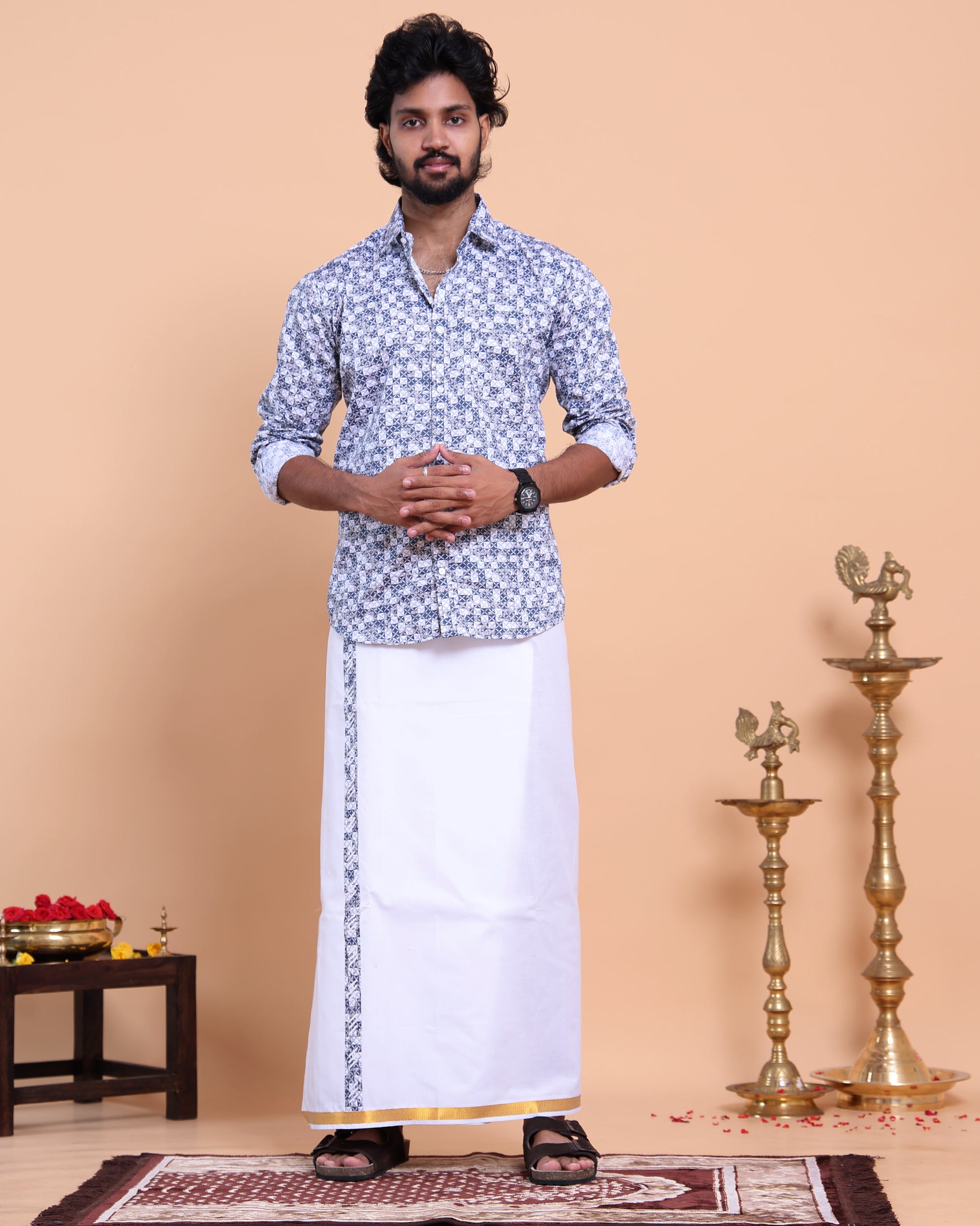 elegant-mens-ethnic-full-sleeve-shirt-dhoti-set-with-traditional-border-blue-Six