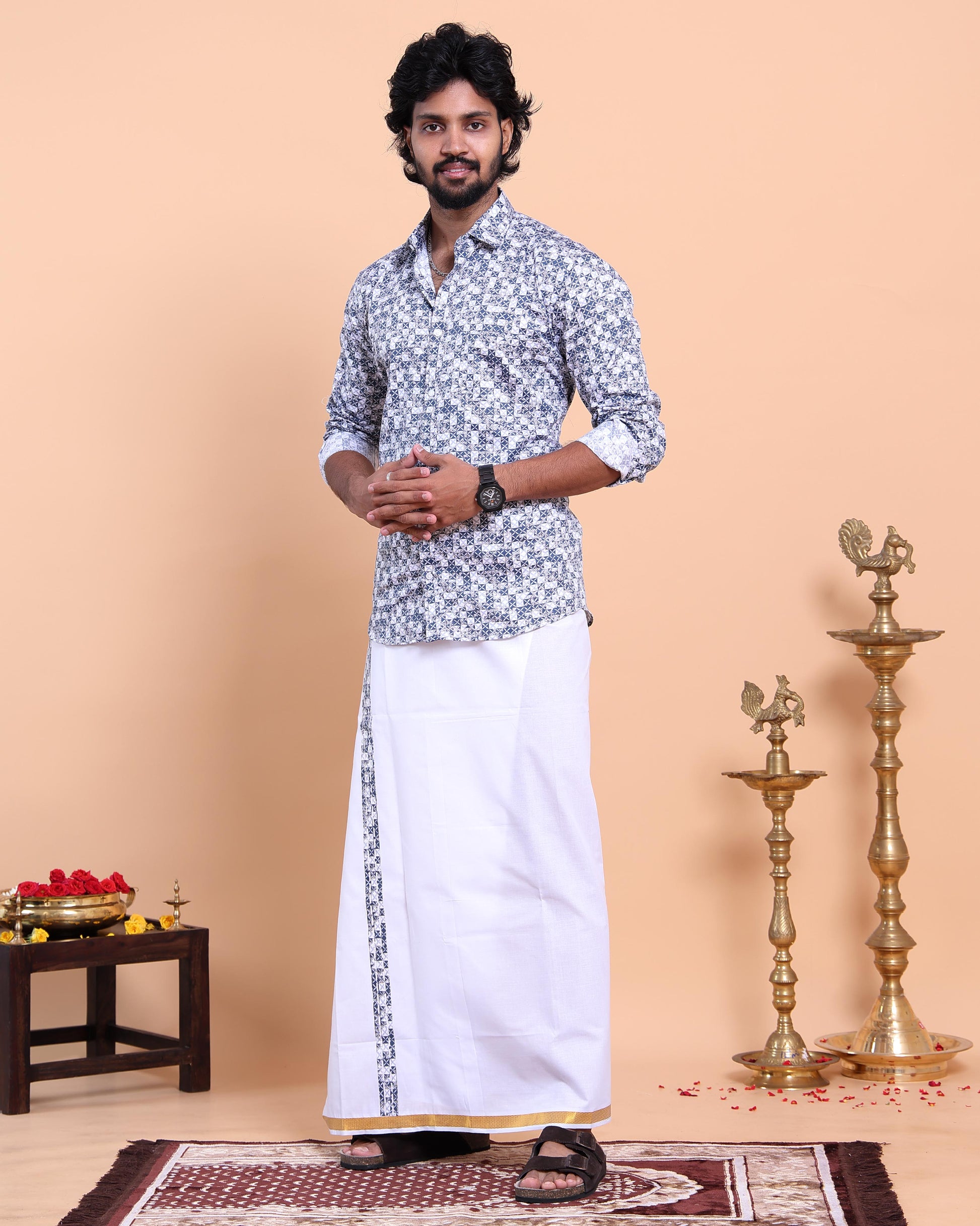 elegant-mens-ethnic-full-sleeve-shirt-dhoti-set-with-traditional-border-blue-five