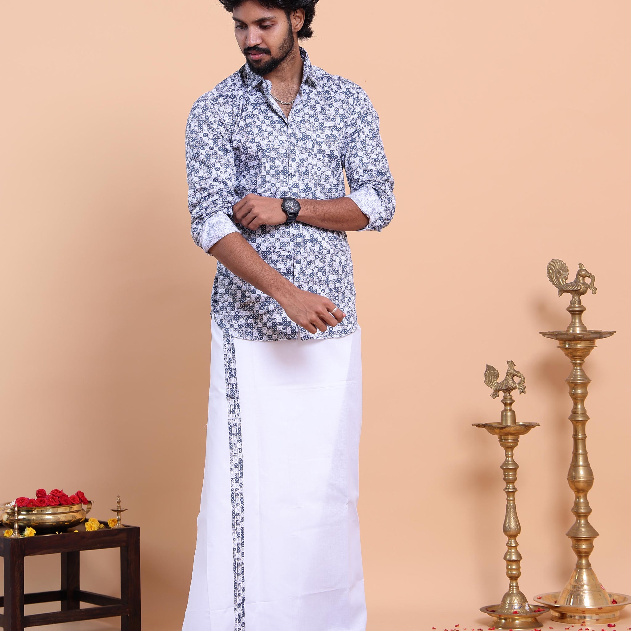 elegant-mens-ethnic-full-sleeve-shirt-dhoti-set-with-traditional-border-blue-five